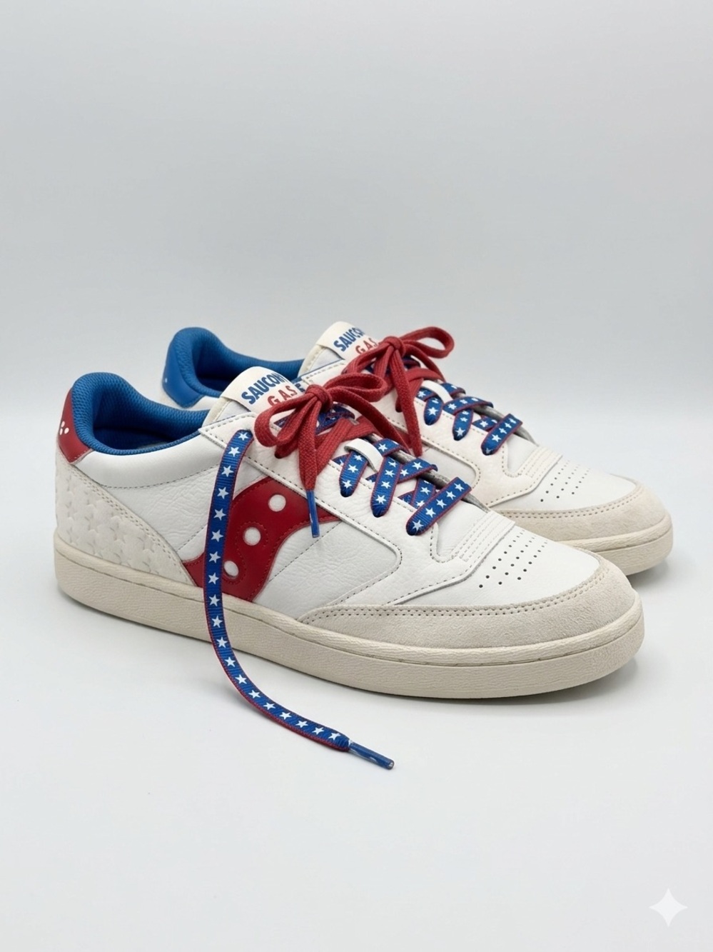 Saucony Jazz Court Spirit of 76 Sneakers Red White Blue USA Star Lace Retro 11
